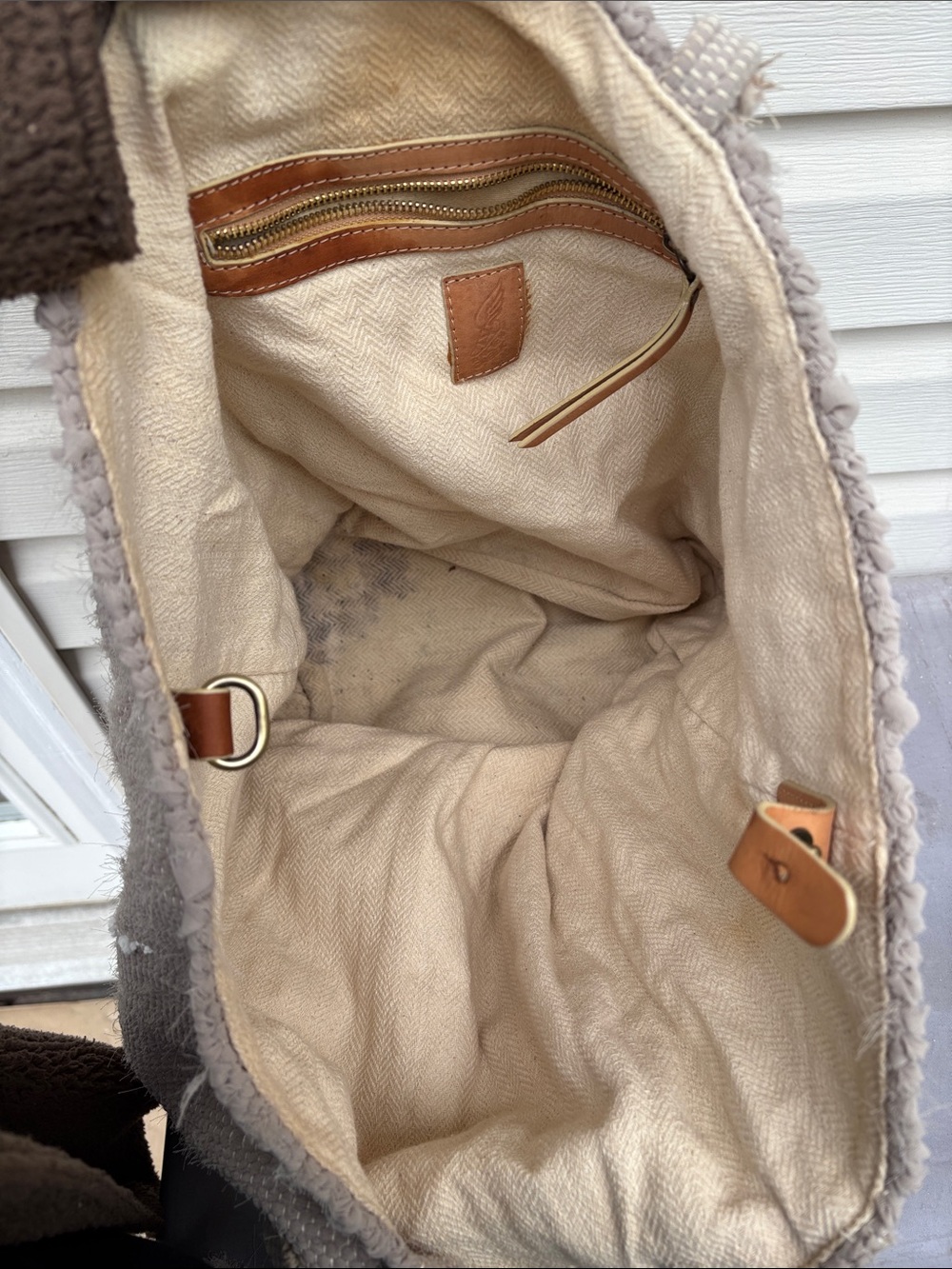 Ancient Greek Sandals Taupe Boho Beaded Braided Handles BOHO VASO TOTE BAG - Picture 12 of 14